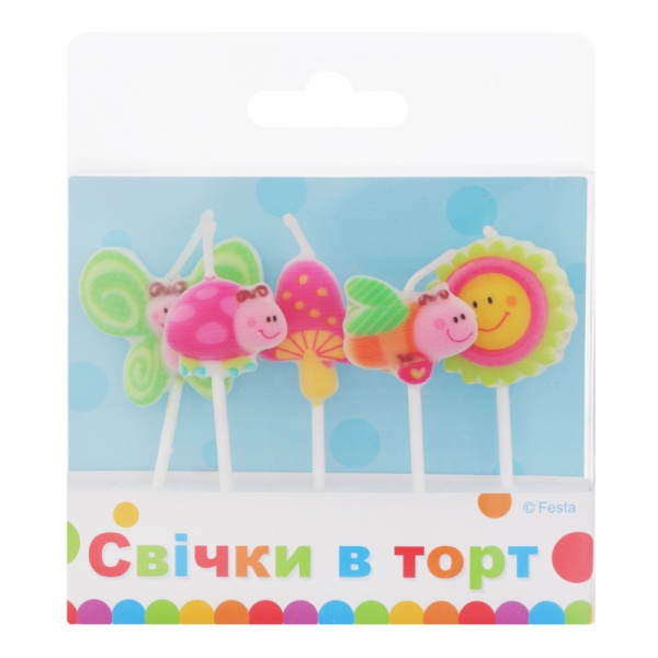 Набір свічок Фігурки Звірятка Ві та Ві 5 шт. 