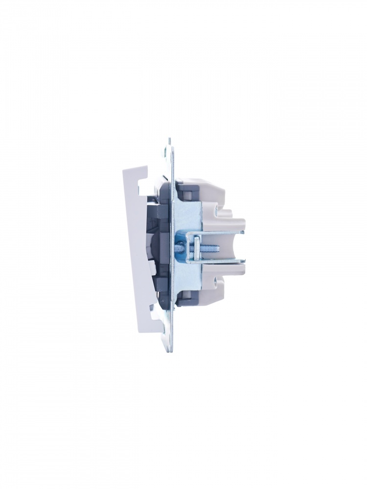 Выключатель проходной одноклавишный Lezard Vesna с подсветкой белый 742-0288-114