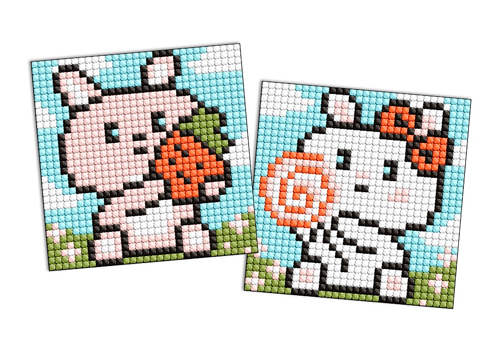 Алмазная мозаика Милые зайчата Ideyka