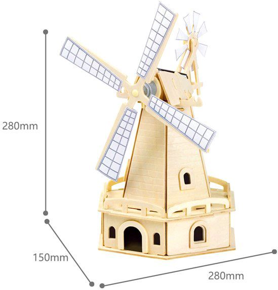 Конструктор Robotime Большая мельница на солнечных батарейках W140