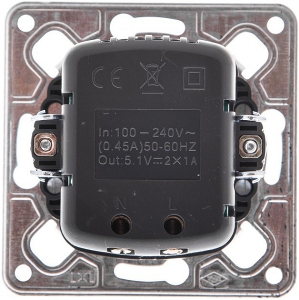 Розетка USB подвійна LXL Tesla без шторок без кришки бронзовий TLXL3533A champagne