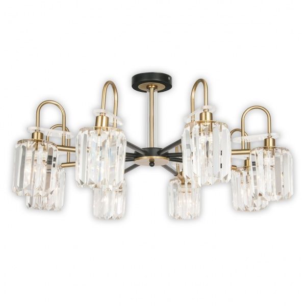 Люстра потолочная Hopfen Bogen CP-BK 8x60 Вт E14 черный/золото