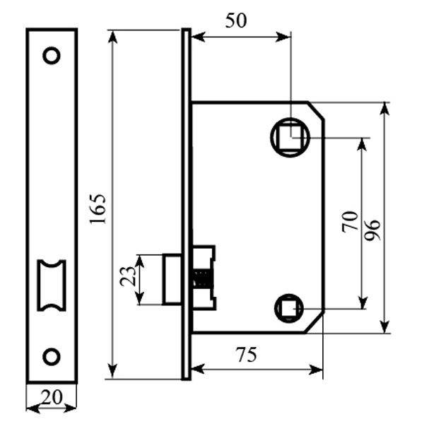 Дверний замок міжкімнатний RDA 257 полірована латунь