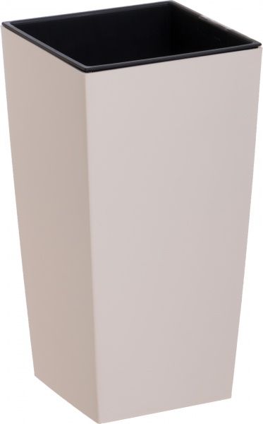 Горшок пластиковый Prosperplast Urbi square 2 в 1 квадратный 4л кремовый (76975-728) 