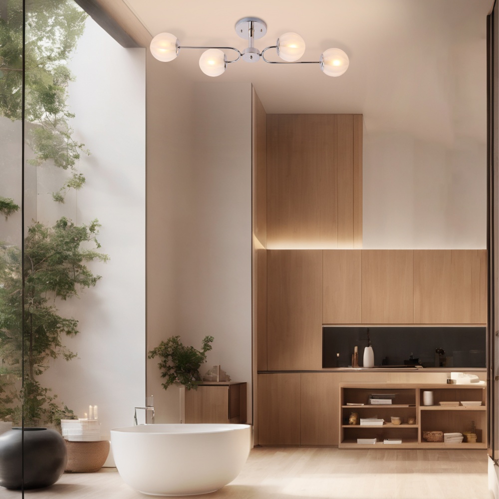 Люстра Miorro Centro металл/стекло 4x40 Вт E27 хром 51-311-035