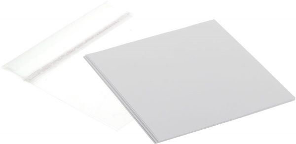 Набір 5 шт. білих текстурованих заготовок для листівок 15 см*15 см 250 г/м2 