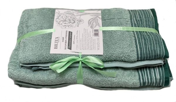 Набор полотенец махровых бирюзовый BILTEX 