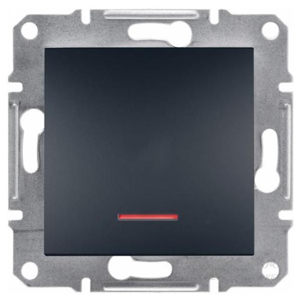 Вимикач одинарний з підсвіткою Schneider Electric Asfora антрацит EPH1400171