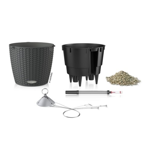 Вазон пластиковий Lechuza Cottage Nido (15193) круглий 6 л антрацит 