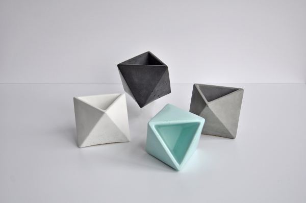 Кашпо декоративне Octos сірий бетон