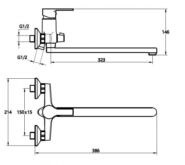 Смеситель для ванны Mixxen VIVA хром L320 с/акс. MXTA0664