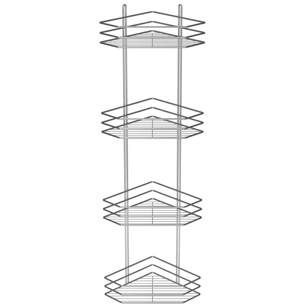 Полка угловая 25 см 4-ярусная хром (ПВ-25432)