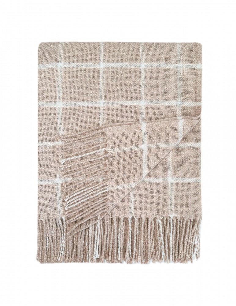 Плед 130x180 см бежево-білий Sensio