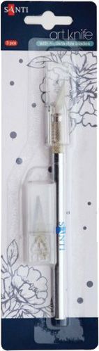 Нож макетный для дизайнерских работ со сменными лезвиями 3 шт. 952427 Santi