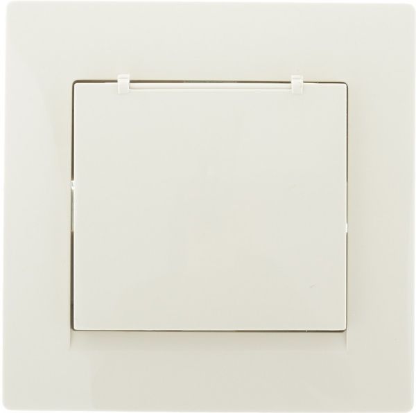 Розетка із заземленням UP! (Underprice) One Plus з кришкою крем 706-0303-123B