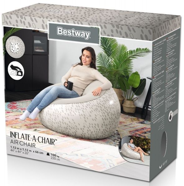 Кресло надувное Bestway 122х122 см в ассортименте