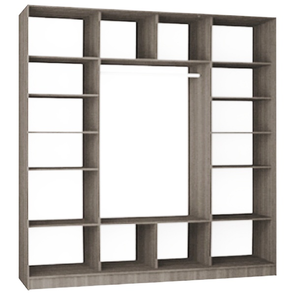 Шкаф-купе Стандарт-1 3Д MatroLuxe ДСП 2400x600x2400 мм аляска двери / ДСП