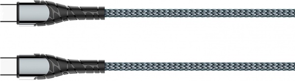 Кабель ColorWay USB Type-C - USB Type-C (PD Fast Charging 65W) 3А 2 м grey (CW-CBPDCC039-GR) 