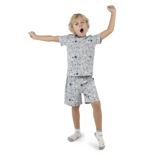 Пижама детская для мальчиков Funtime Звездочки р.122 серый с синим 