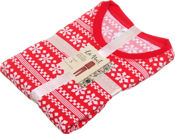 Костюм домашній жіночий La Nuit Home Red Ornament р. M червоний із білим 