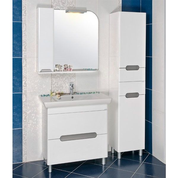 Тумба напольная Aqua Rodos Бостон 65 белая с умывальником Porto 65