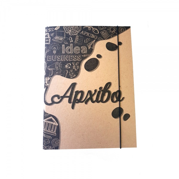 Папка-короб на резинке А4 25 мм крафт-покрытие в ассортименте iTEM