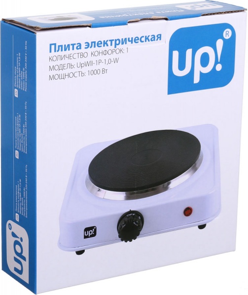 Плита электрическая настольная UP! (Underprice) UpWI-1P-1,0-W белый 