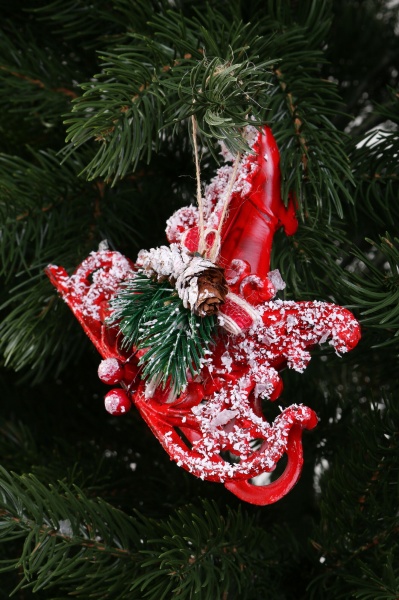 Декоративна підвіска Санчата з декором 14 см червоний NY21064