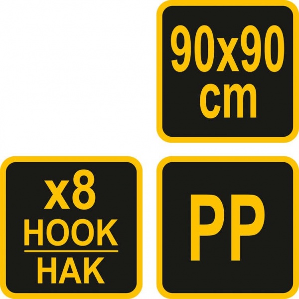 Кишеня для багажника з 8 гаками 90х90 см Vorel чорний