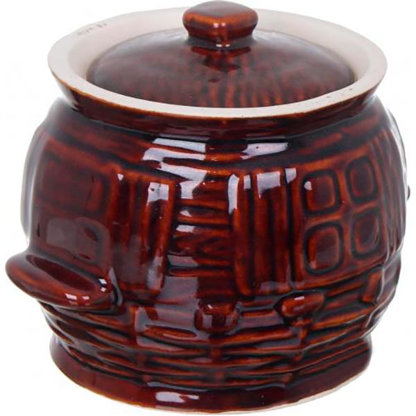 Горшок с крышкой 0,6 л. глазурь