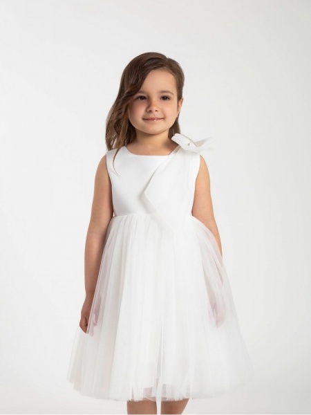 Платье Maya-MI 0105-0023-0-1 р.146 молочный 