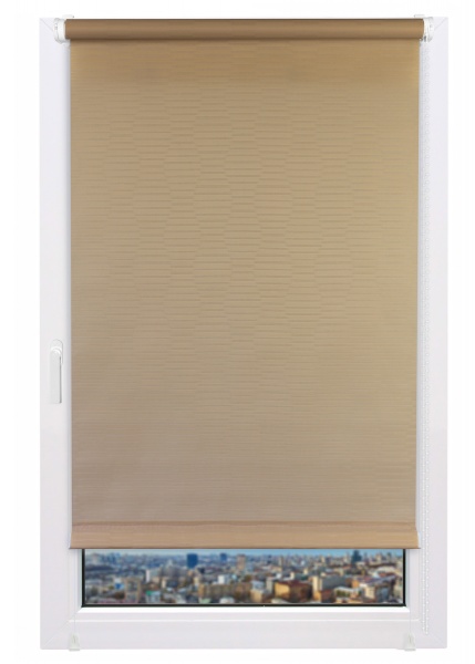 Ролета мини Delfa Жаккард Модерн 43x170 см бежевая 