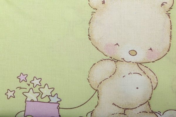 Комплект постельного белья СЕЛЕНА Мишка на луне салатовый 