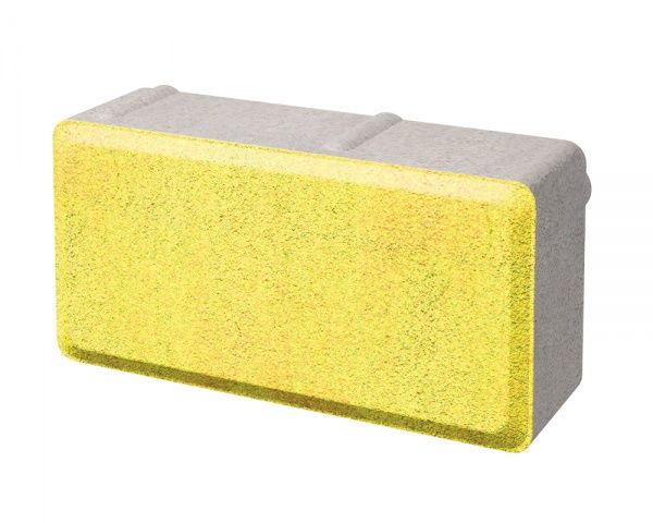 Тротуарная плитка Brukland Кирпич H= 60 мм желтая прямая