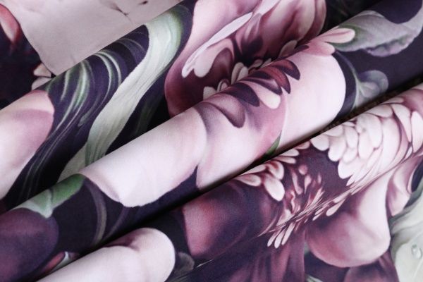 Штора Велюр Melina 200х275 см рожевий з принтом La Nuit