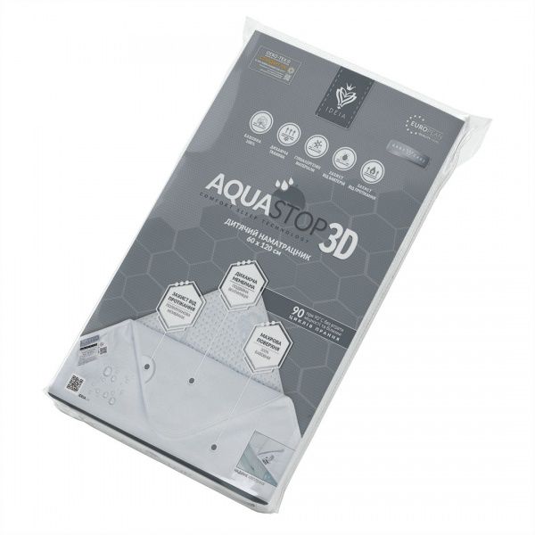 Наматрасник IDEIA детский Aqua Stop 3D c сеткой 60x120 см 