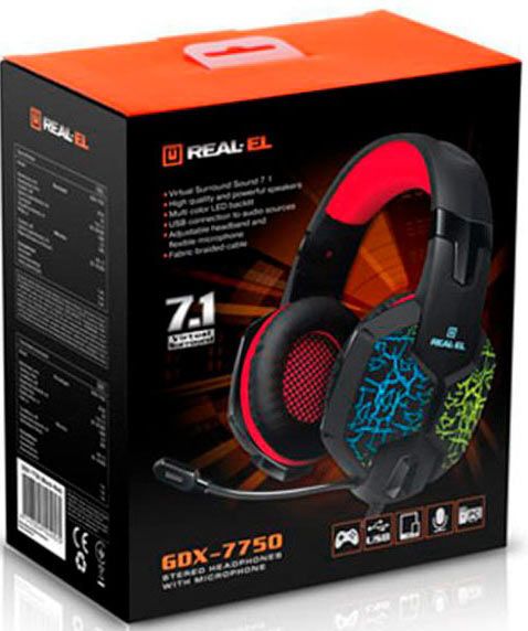 Гарнітура Real-el GDX-7750 black/red (EL124100048) 
