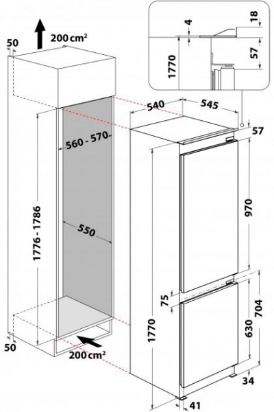 Встраиваемый холодильник Indesit INC18 T311