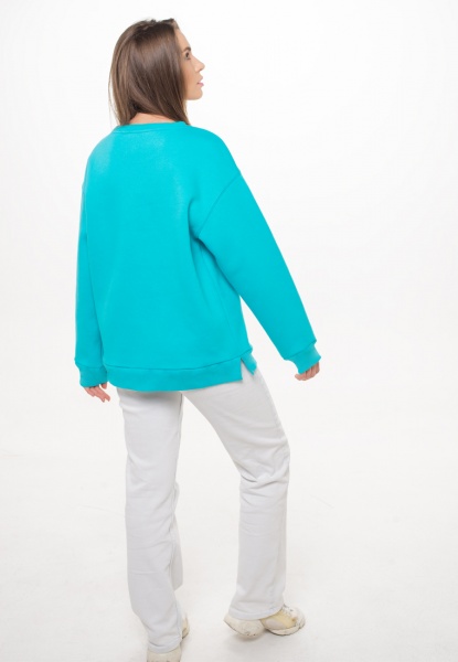 Свитшот Роза 210518 р. L бирюзовый