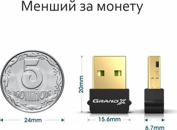 Bluetooth-адаптер Grand-X BT50G 5.0 