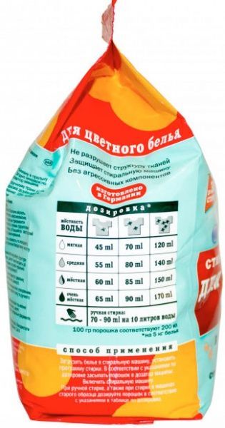 Пральний порошок для машинного та ручного прання Kraft Zwerg для кольорової білизни 1 кг