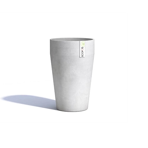 Кашпо EcoPots Санкара-Н круглый 36л светло-серый 