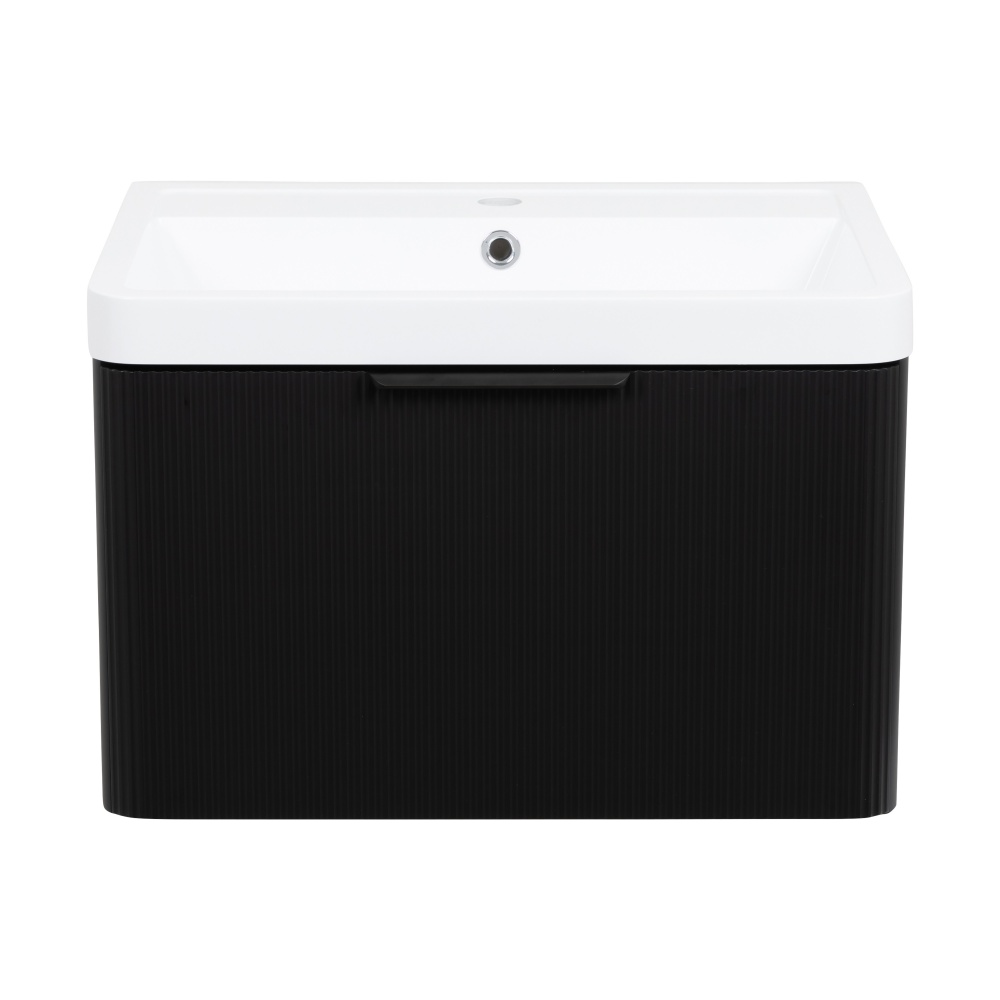 Тумба підвісна Aqua Rodos FROST (BLACK-MATT-PVC) 1 ящик з умивальником Ваr 60 см