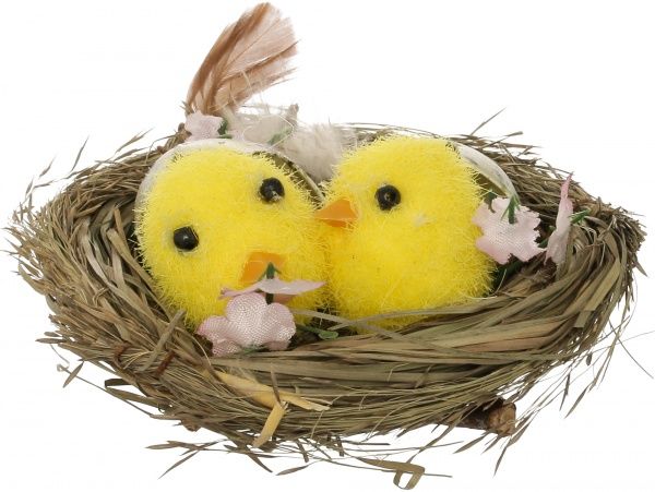 Пасхальна декорація Курчатка у гнізді 10 см A51008C-7