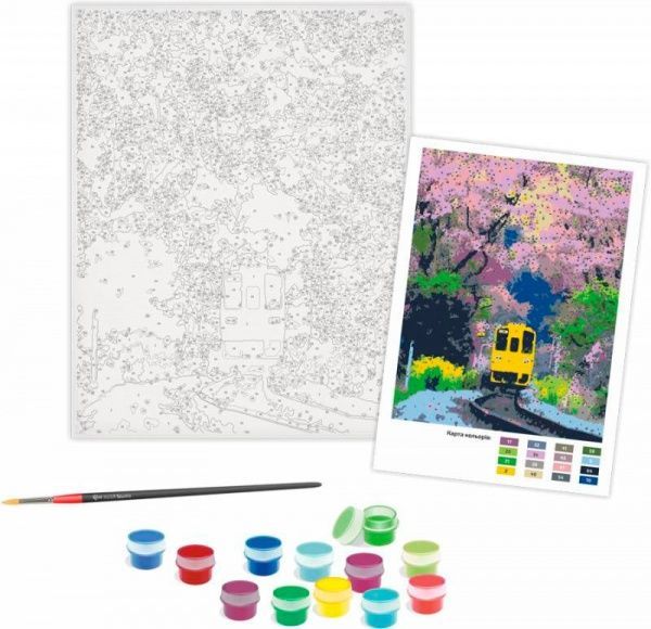 Картина по номерам стандарт акриловая живопись по номерам Яркий поезд Rosa Start 