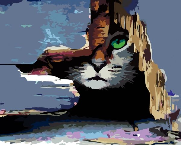 Картина по номерам Кот в засаде Rosa Start 