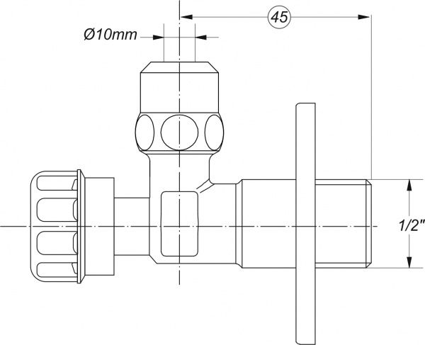 Кран кутовий Bonomini Lonestar Basic 1/2 x 10 мм 0511OT10B7