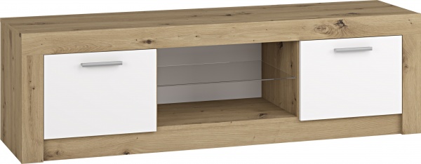 Тумба под ТВ Грейд Марлин 1584х470х348 мм белый альба / дуб артизан 