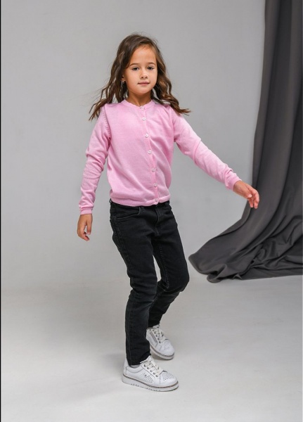 Кофтинка дитяча для дівчинки ART KNIT на гудзиках Дженіс рожева р.128 pink 025414 