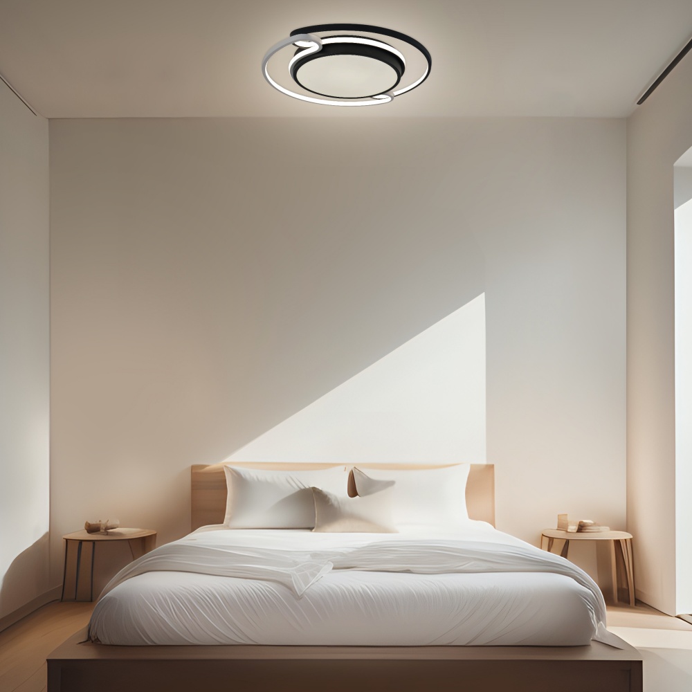 Люстра стельова Miorro Alto з пультом ДУ метал/пластик 2x88,8 Вт LED-модуль біло-чорний 51-311-104